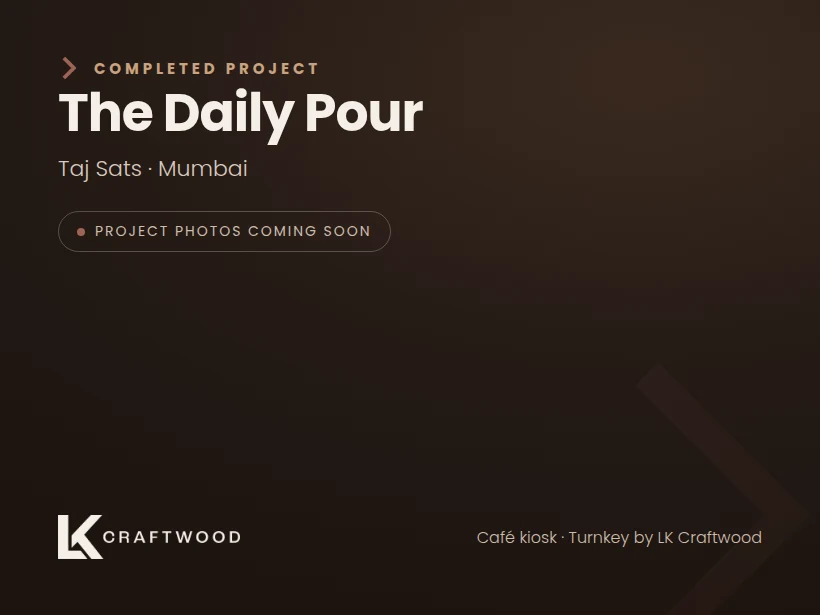 The Daily Pour (Taj Sats) kiosk by LK Craftwood